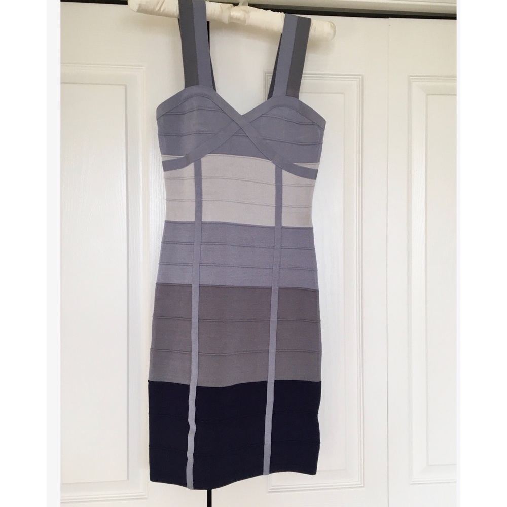 NWOT Bebe Blue Ombré Bodycon Dress